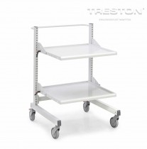 Priemyselný vozík Treston Multi Trolley M900, nízky, 2 nastaviteľné police, TMTL9-002-41