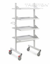 Priemyselný vozík Treston Multi Trolley M500, vysoký, 4 police, TMTH5-001-41