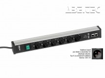 Káblový kanál 468, 6 zásuviek, 2 USB, 2 CAT6A, vypínač, TPR4-003-FR
