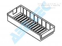 Policový zásobník 5020-3, 500 x 186 x 82 mm, sivý