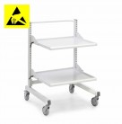 Priemyselný vozík Treston Multi Trolley M500 ESD, nízky, 2 nastaviteľné police, TMTL5-002-49