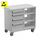 Treston - Vozík na náradie Tool Trolley 5, oceľová doska, ESD, TWIN45-205-49