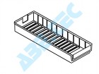 Policový zásobník 6020-3, 600 x 186 x 82 mm, sivý